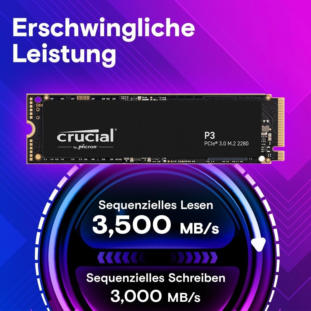 Crucial P3 4TB NVMe SSD M.2 2280 PCIe 3.0 x4 3500MB/s CT4000P3SSD8