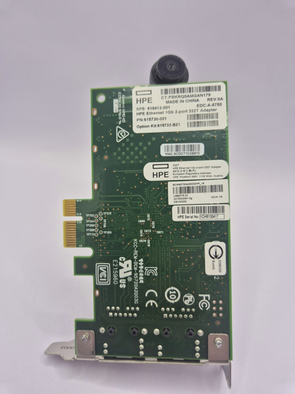 HPE 332T Dual 1GbE PCIe Server Netzwerkkarte Low Profile Ethernet Adapter