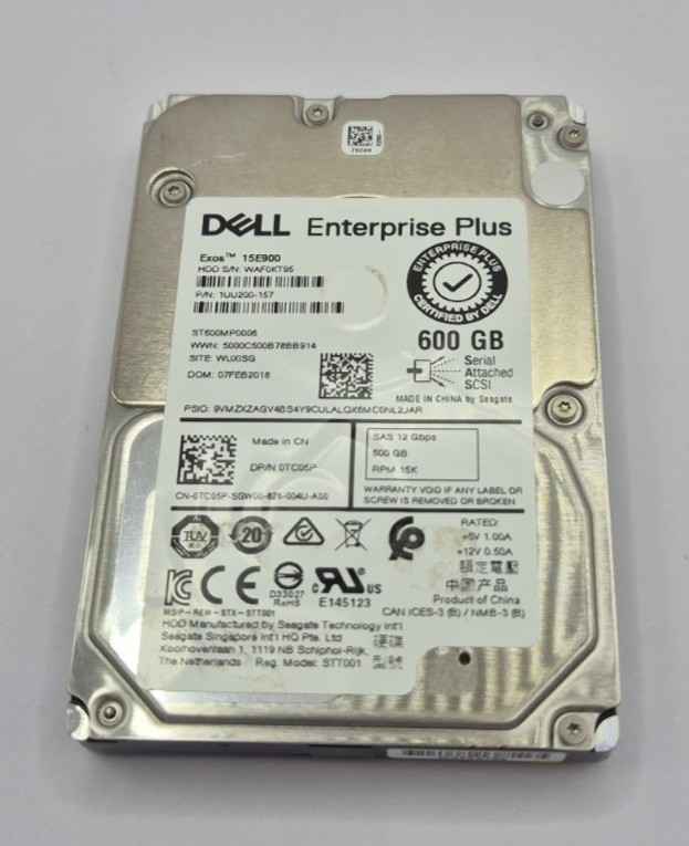 Dell Enterprise Plus 600GB 2,5 Zoll SAS Server Festplatte gebraucht EXOS 15E900