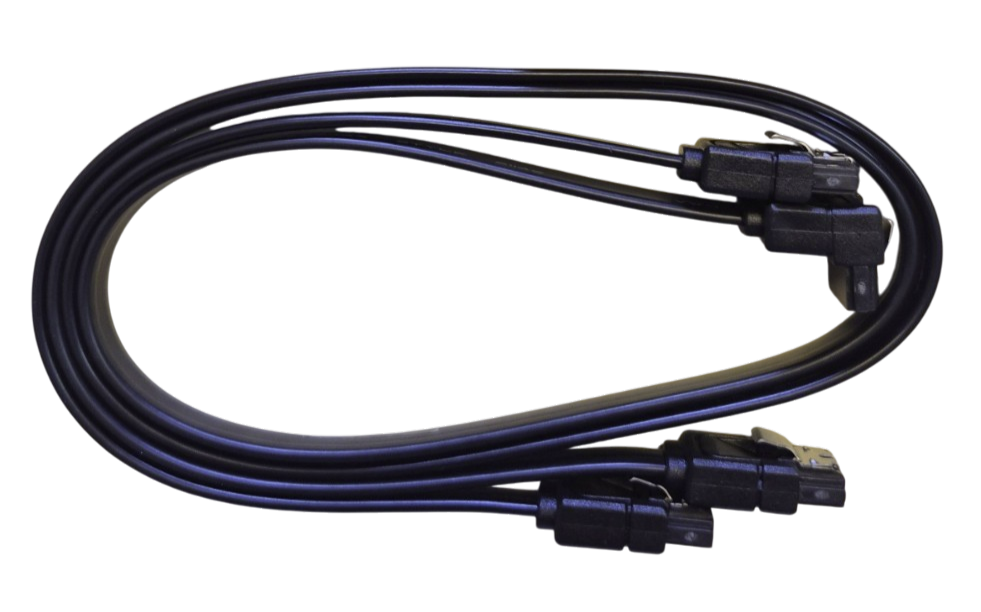 2x SATA-Kabel 6 Gb/s für SSD HDD DVD 1x gerade 1x gewinkelt 50cm Neu