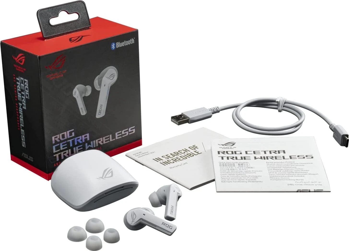 ASUS ROG Cetra True Wireless Weiß Gaming In-Ear Kopfhörer ANC Bluetooth Neu