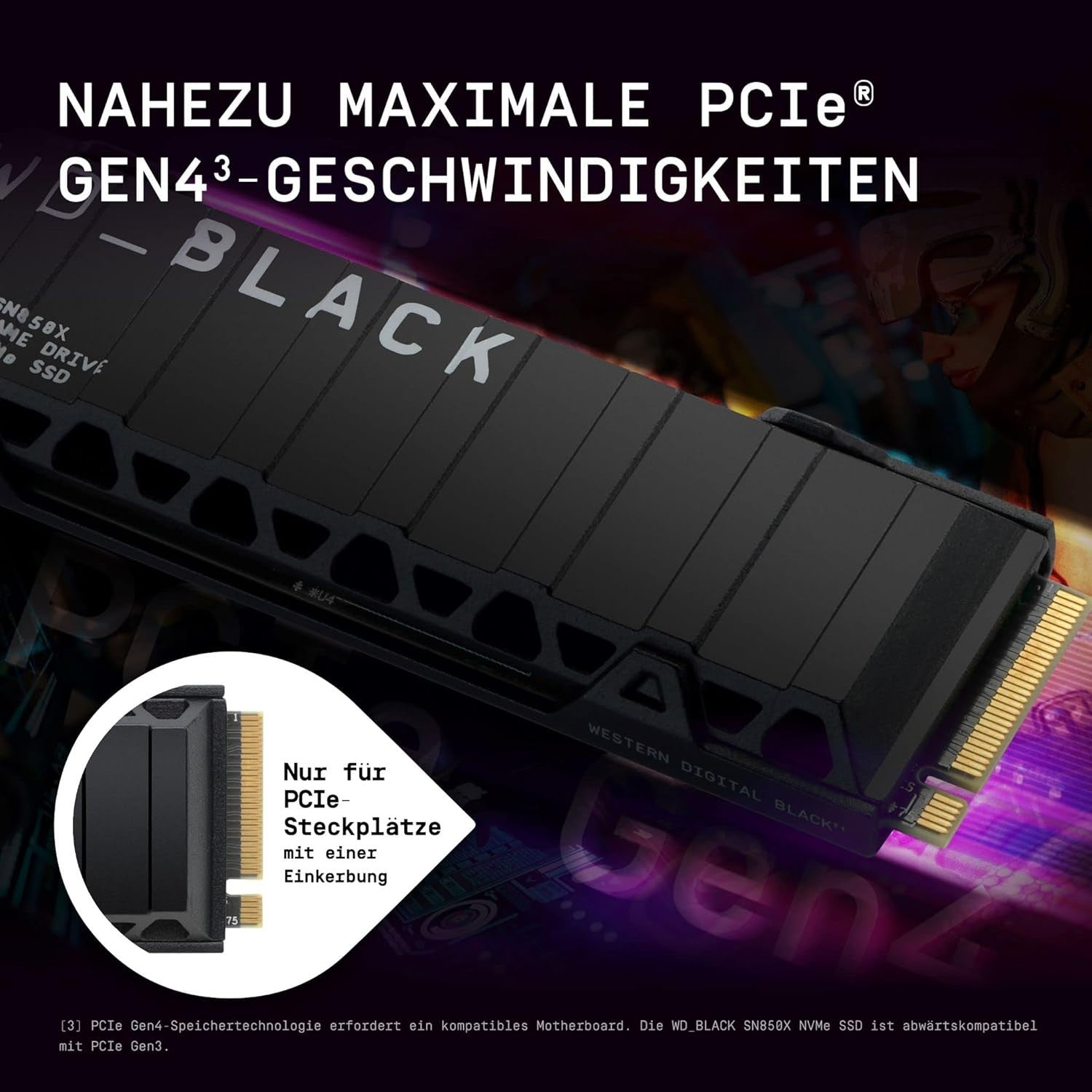 WD_BLACK SN850X 8TB NVMe SSD M.2 PCIe 4.0 7200MB/s Kühlkörper RGB