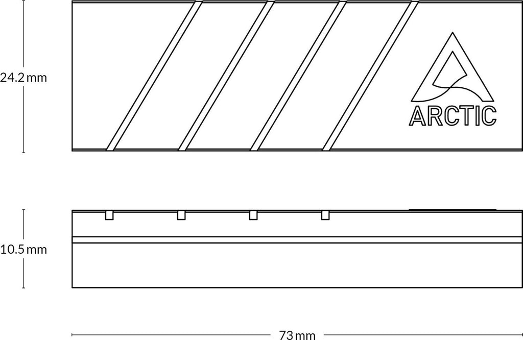 ARCTIC M2 Pro Black Heatsink – SSD Kühlkörper M.2 2280 PC/PS5 + TP-3 Pads
