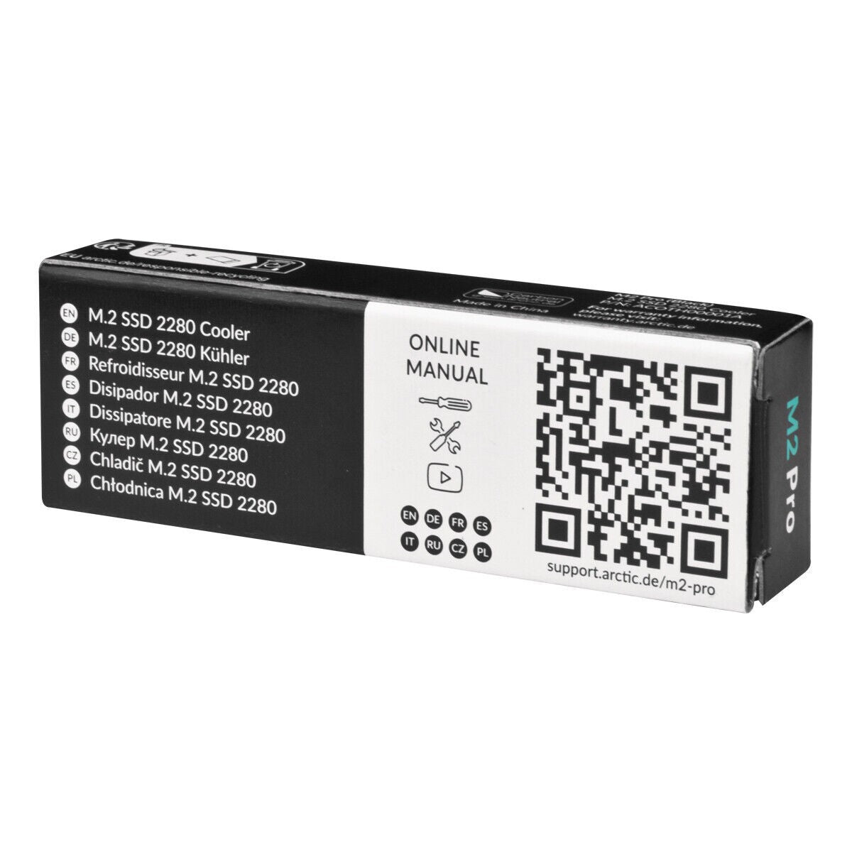 ARCTIC M2 Pro Black Heatsink – SSD Kühlkörper M.2 2280 PC/PS5 + TP-3 Pads