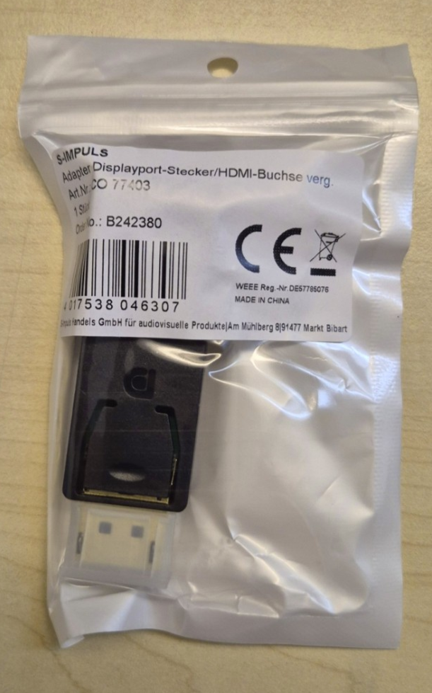 DisplayPort 1.2 auf HDMI Adapter Schwarz DP Stecker   HDMI Buchse