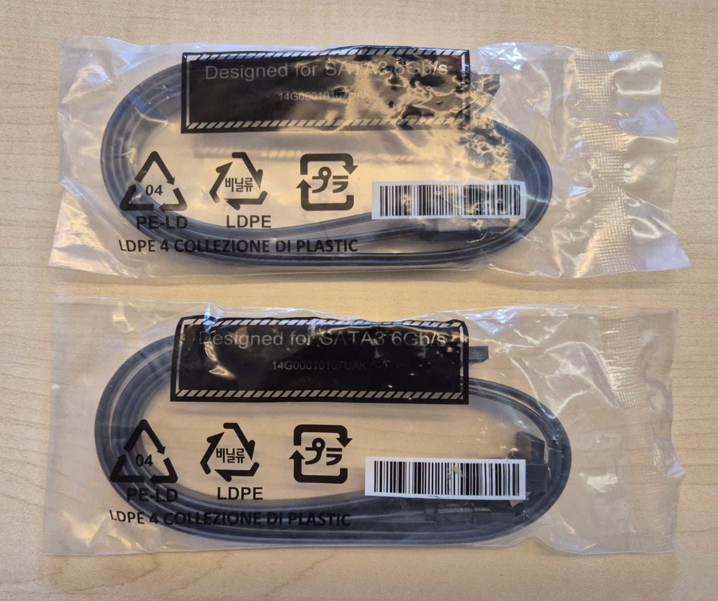 4x SATA-Kabel 6 Gb/s für SSD HDD DVD 2x gerade 2x gewinkelt 50cm Neu