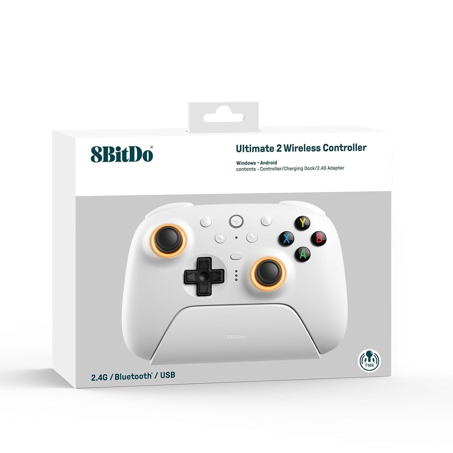 8BitDo Ultimate 2 Wireless 2.4G Controller TMR RGB Weiß PC Android Neu