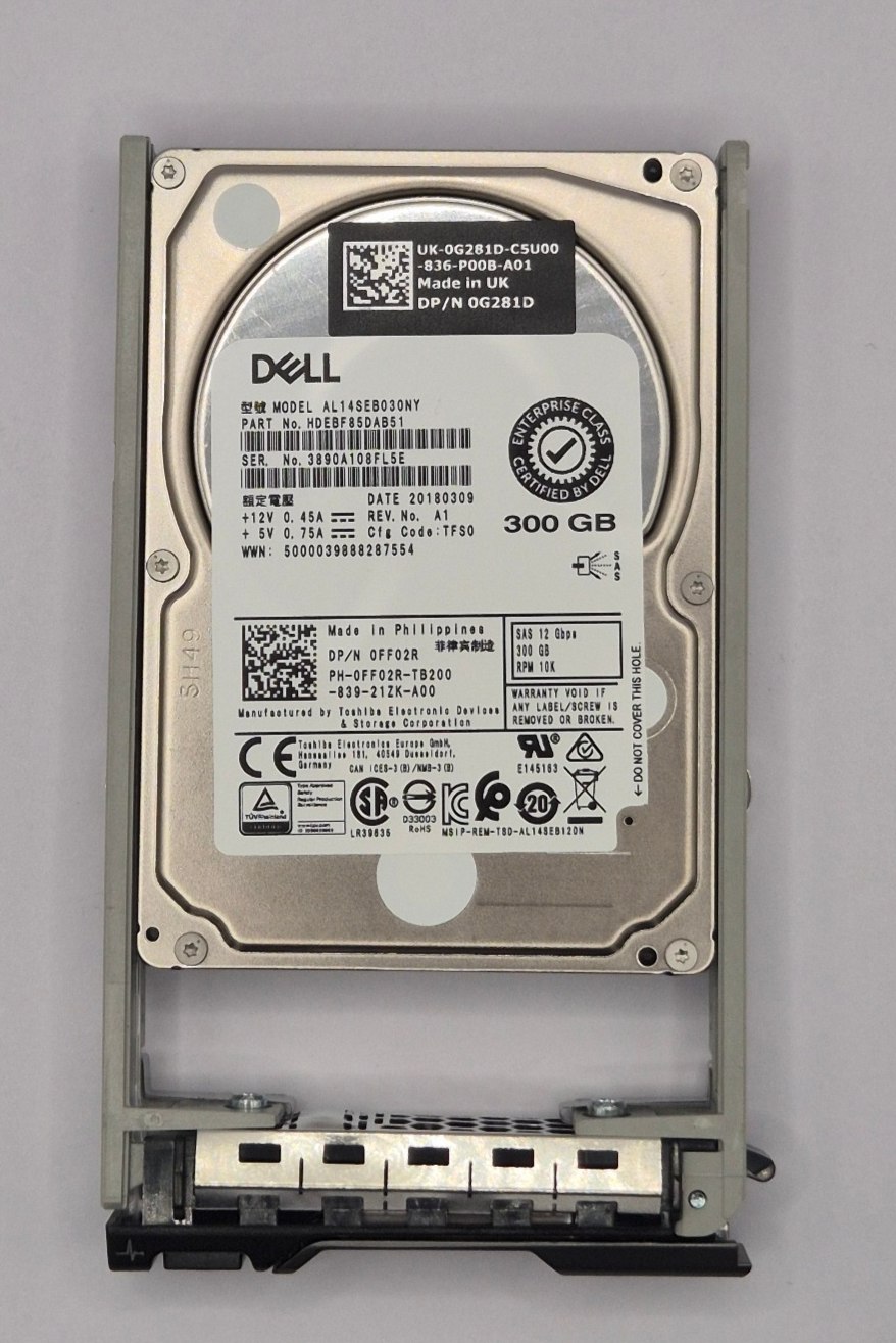 Dell 300GB 10k SAS 12Gb/s SFF HotPlug Enterprise HDD Server Festplatte