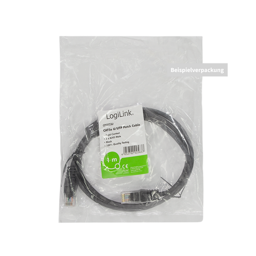 10x LogiLink Patchkabel EconLine, Netzwerkkabel, LAN, Cat.5e, schwarz, 1/3/5m