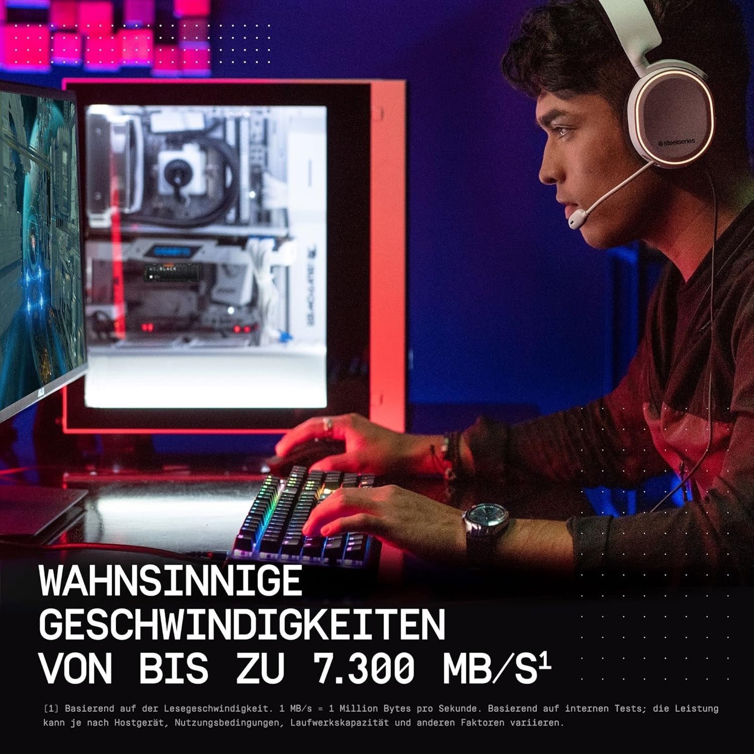 WD_BLACK SN850X 8TB NVMe SSD M.2 PCIe 4.0 7200MB/s Kühlkörper RGB