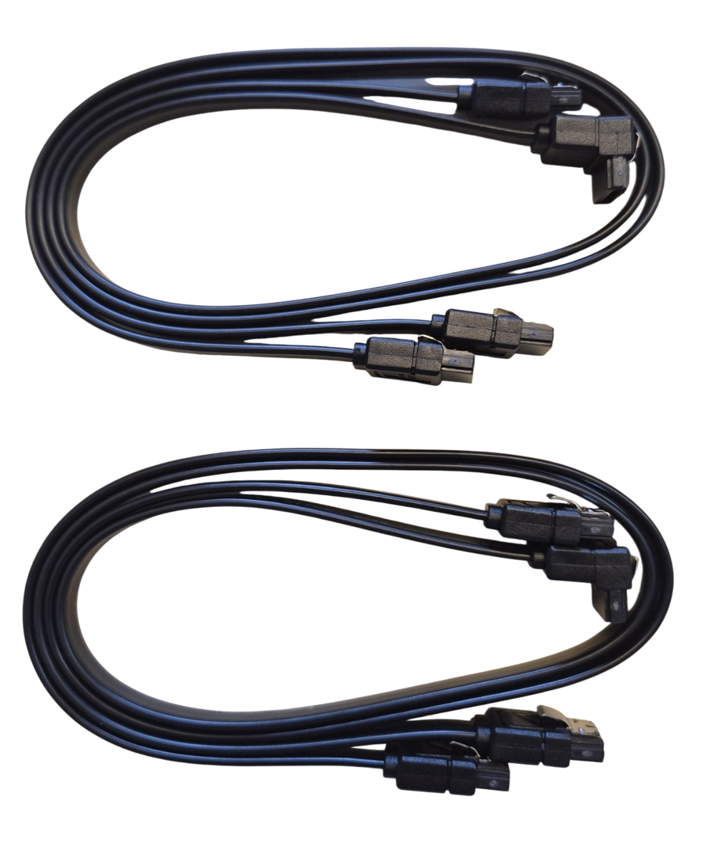 4x SATA-Kabel 6 Gb/s für SSD HDD DVD 2x gerade 2x gewinkelt 50cm Neu