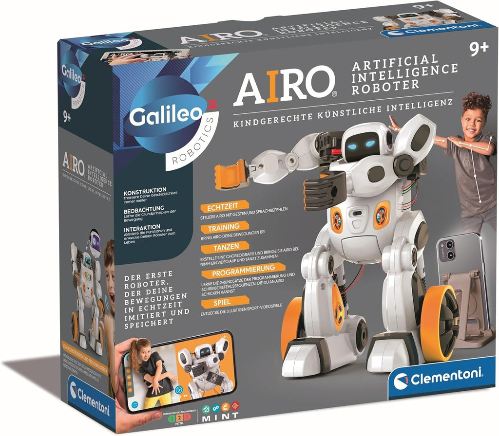 Clementoni Galileo AIRO interaktiver KI Roboter lernfähig Sprachsteuerung Neu