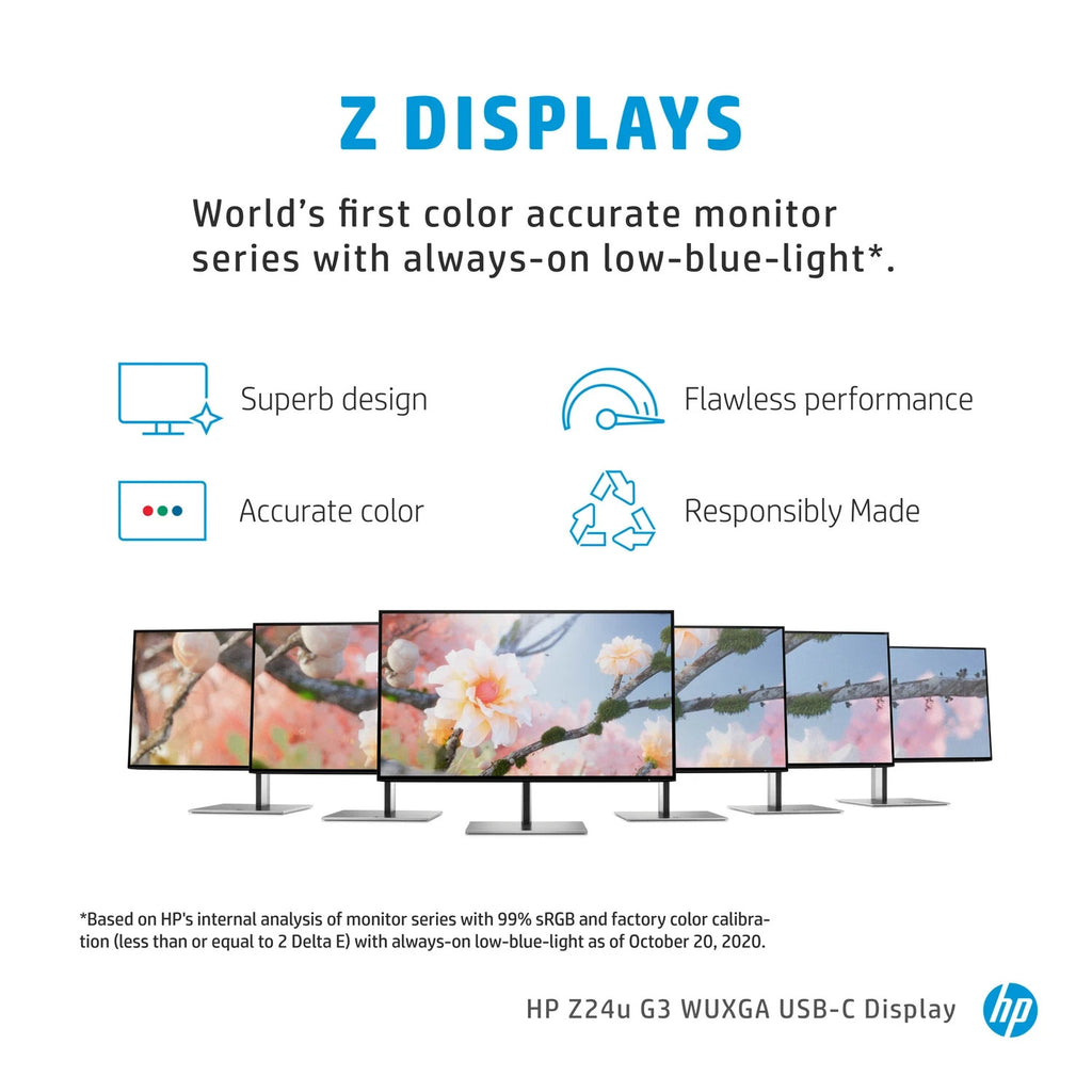 HP Z24u G3 24" WUXGA Monitor IPS 16:10 USB-C HDMI DP Pivot Silber B-Ware