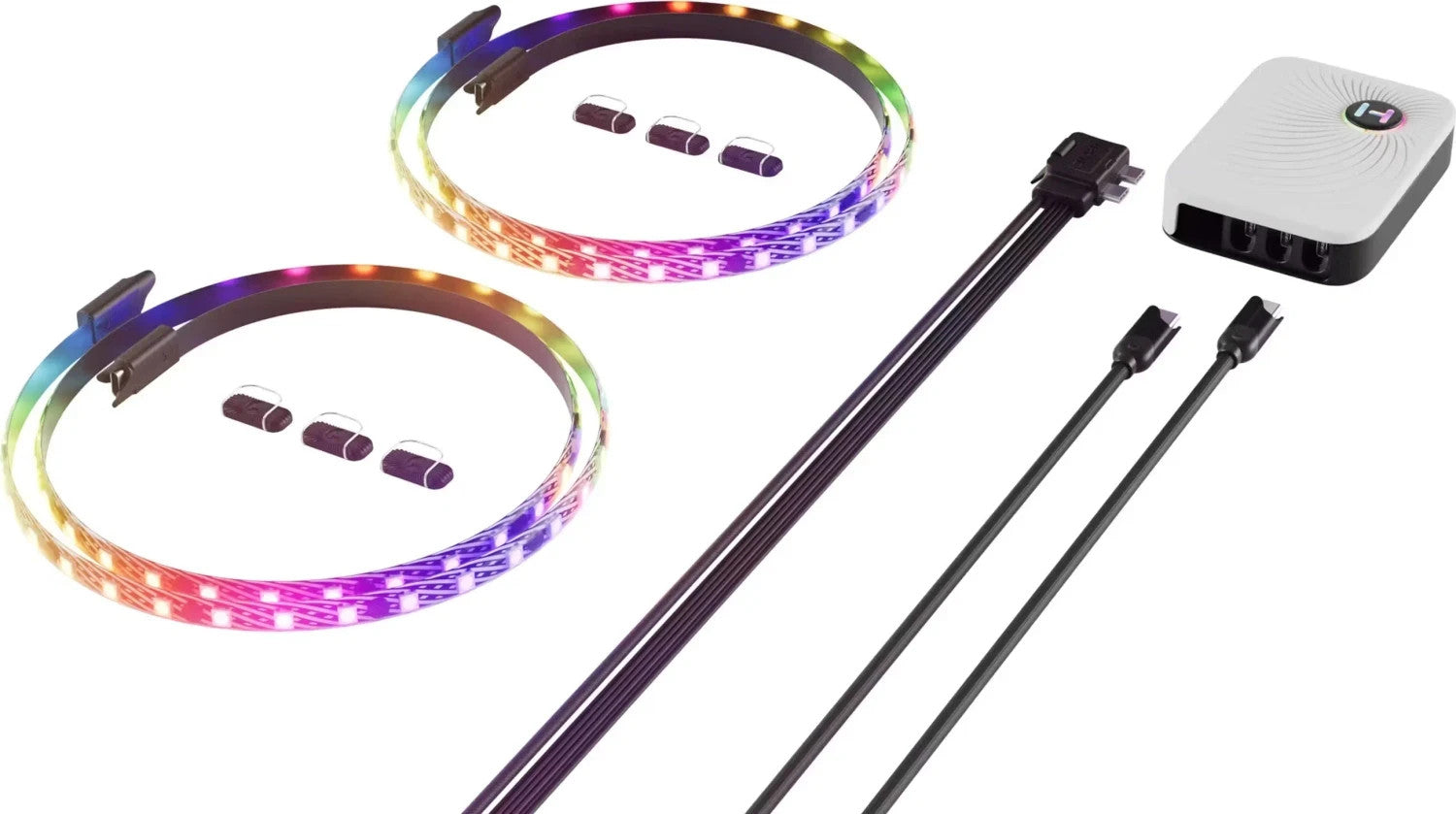 HYTE LS30 qRGB Dual-Pack 2x LED Strips + Nexus Portal RGB Controller – Neu