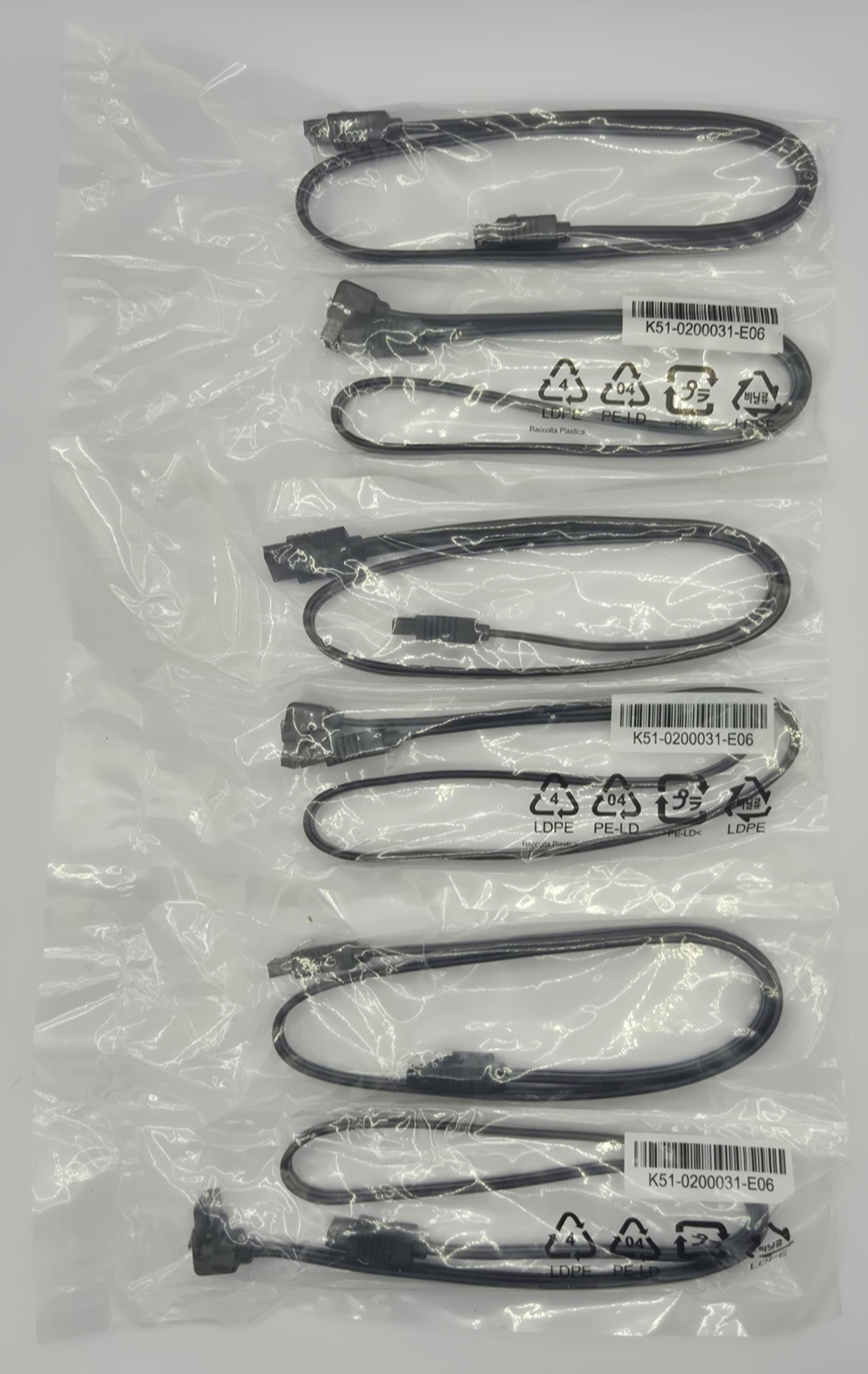 6x Sata Kabel - MSI | 6 Gb/s | Gewinkelt & Ungewinkelt | 45cm | Schwarz | Neu