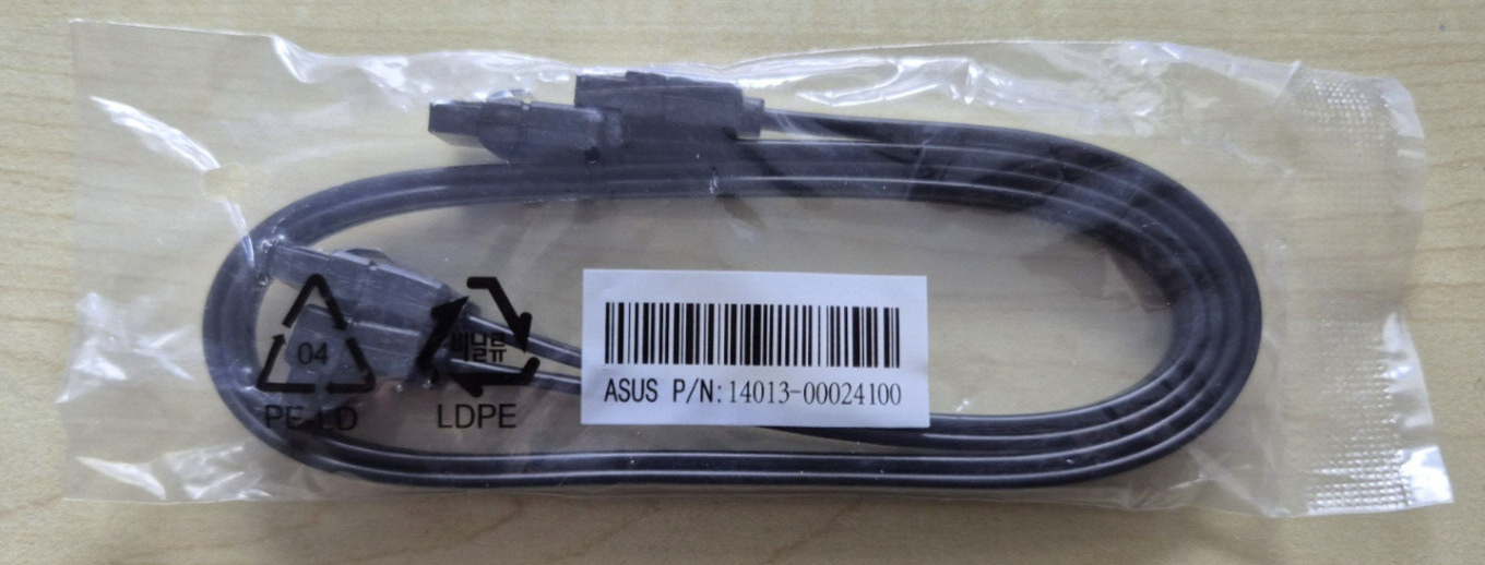 2x Sata Kabel - Asus | 6 Gb/s | Gewinkelt & Ungewinkelt | 45cm | Schwarz | Neu