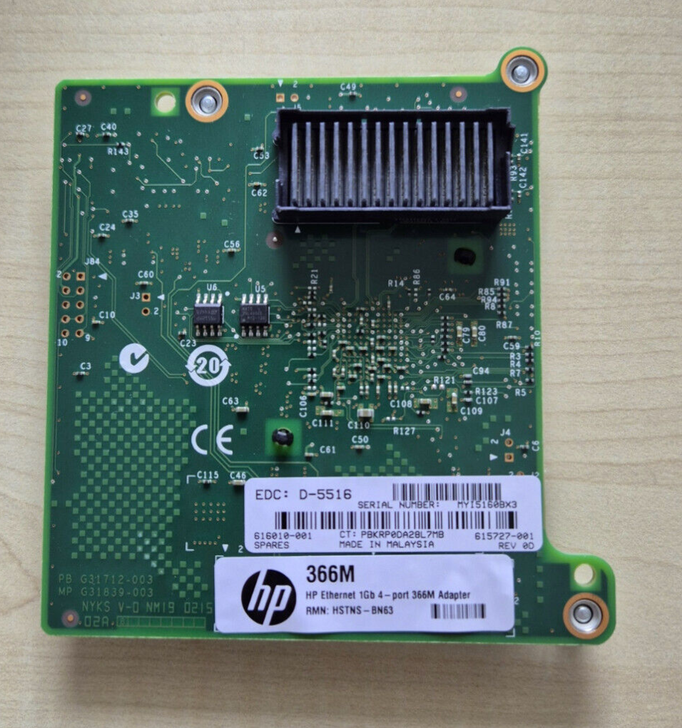 HPE 366M 4-Port 1GbE Mezzanine Server Ethernet Adapter – 615729-B21