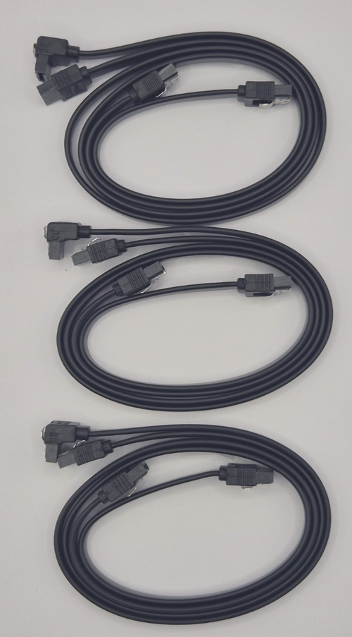 6er-Set Gigabyte SATA-Kabel 6 Gb/s, gewinkelt/gerade, 45 cm, schwarz, HDD/SSD