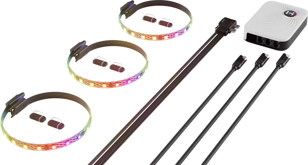 HYTE LS10 qRGB LED Strip 3er-Pack 3x LS10 + Nexus Portal RGB Controller – Neu